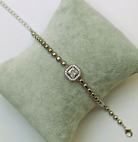 Gümüş Rengi Pırlanta Model Bileklik TBL546