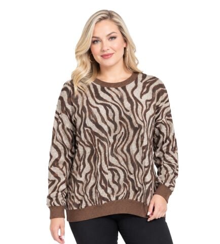 Büyük Beden Zebra Desen Bluz PB514