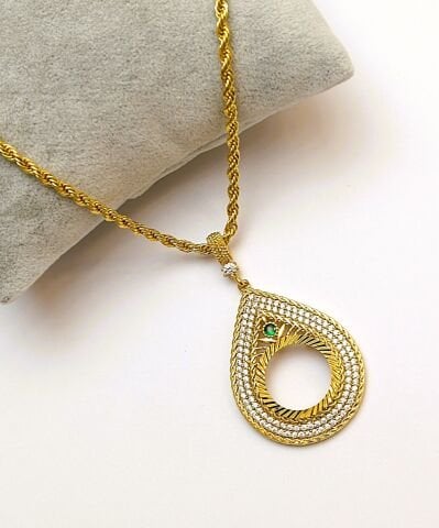 Altın Kaplama Çeyrek Altın Takılan Kolye AB181