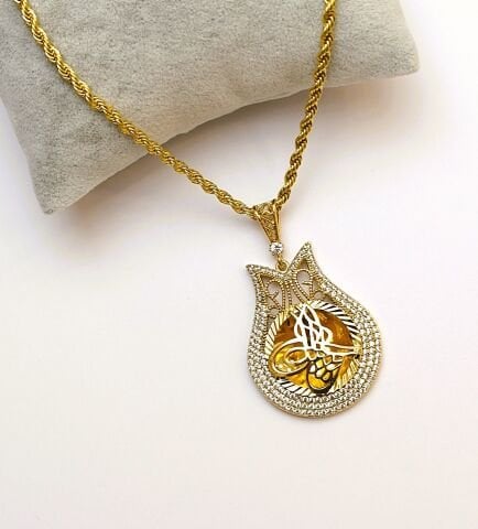 Altın Kaplama Tuğralı Kolye AB182