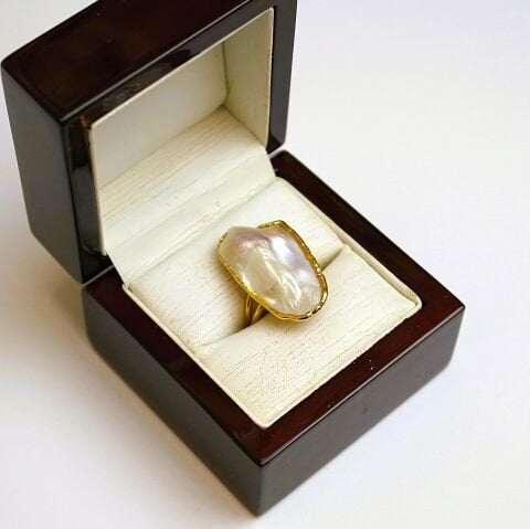 Doğal Barok İnci Yüzük DT37