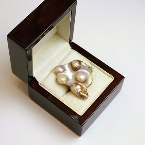 Doğal Barok İnci Yüzük DT42