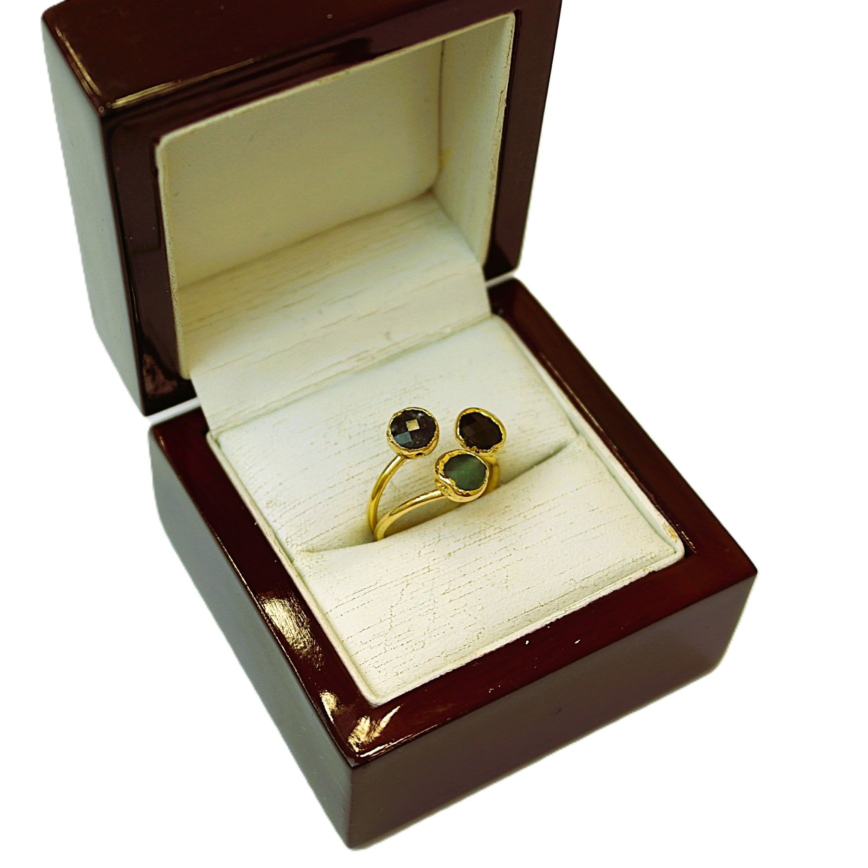 Doğal Taş Altın Kaplama Yüzük DY33