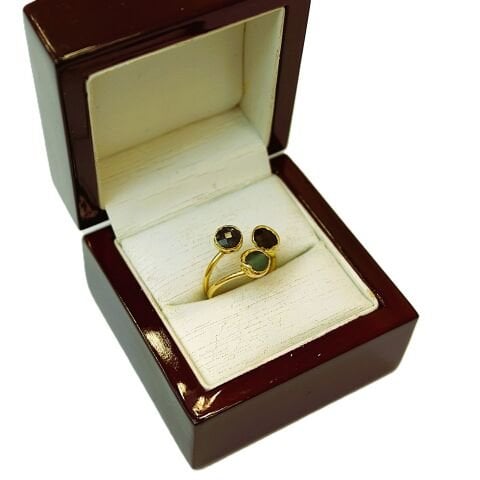 Doğal Taş Altın Kaplama Yüzük DY33