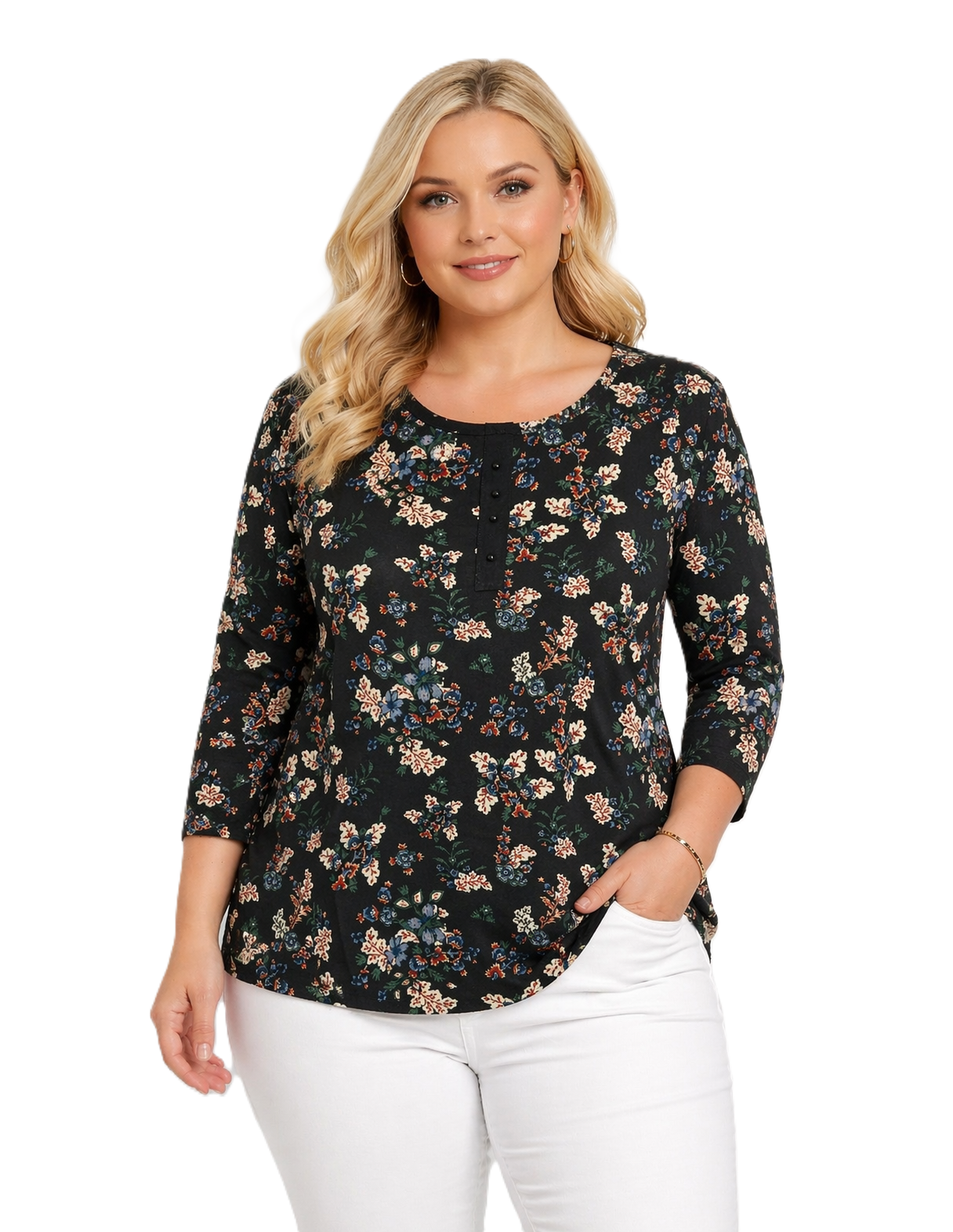 42/44/46 Beden Kapri Kol Viskon Bluz PB426