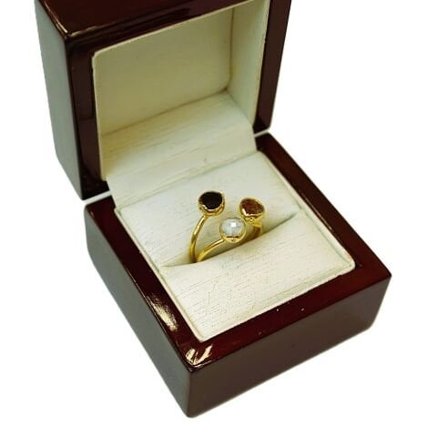 Doğal Taş Altın Kaplama Yüzük DY35