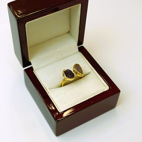 Doğal Taş Ametist İşlem Görmemiş Yüzük DY46