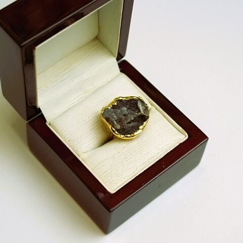 Doğal Taş Kalsit Druze İşlem Görmemiş Yüzük DY53