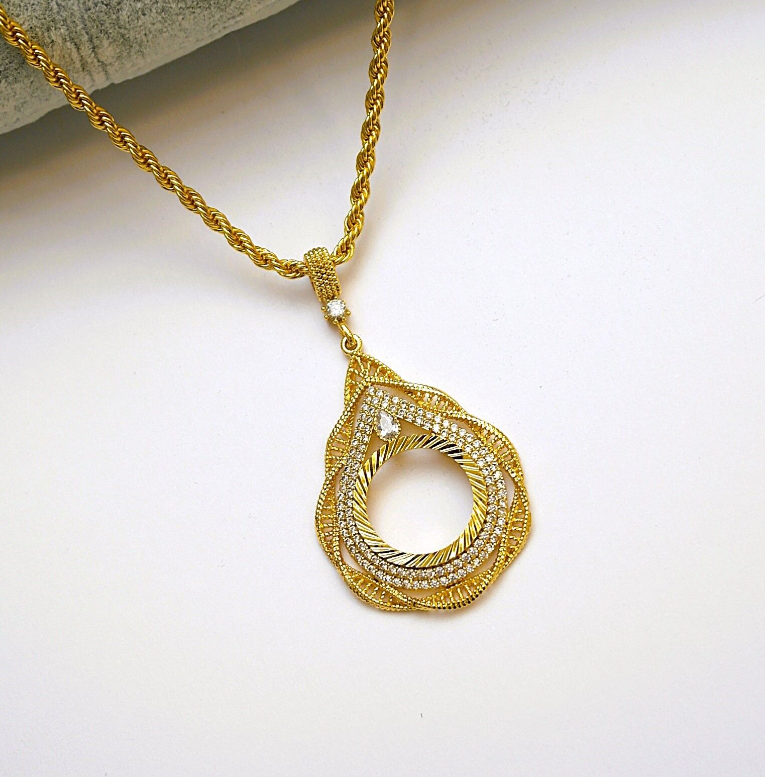 Altın Kaplama Çeyrek Altın Takılan Kolye AB184