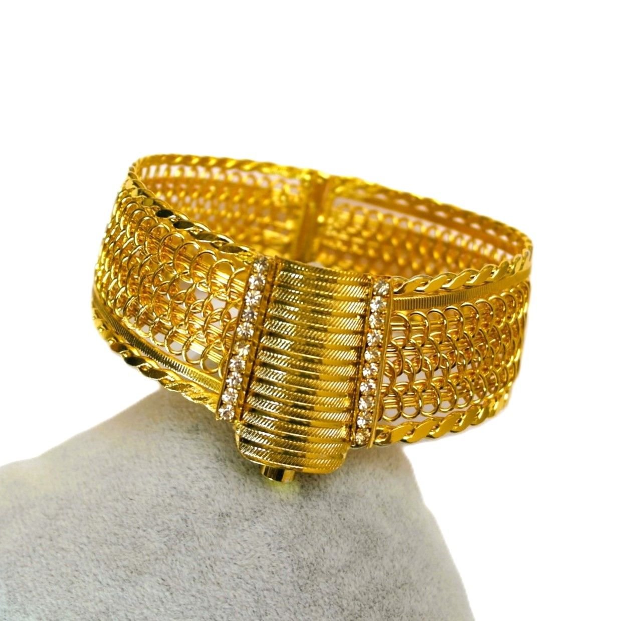 İmitasyon Altın Kaplama Hasır Kelepçe Bilezik AB71