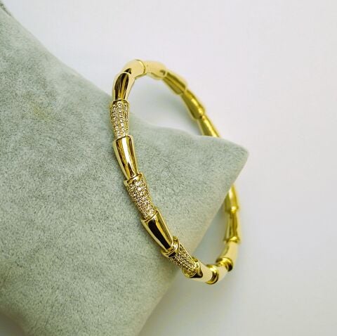 Vip Zirkon Taşlı Altın Kaplama Bileklik TBL550