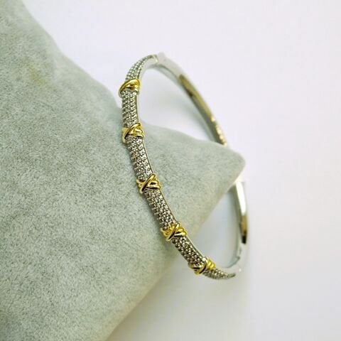 Vip Zirkon Taşlı Altın Kaplama Bileklik TBL552