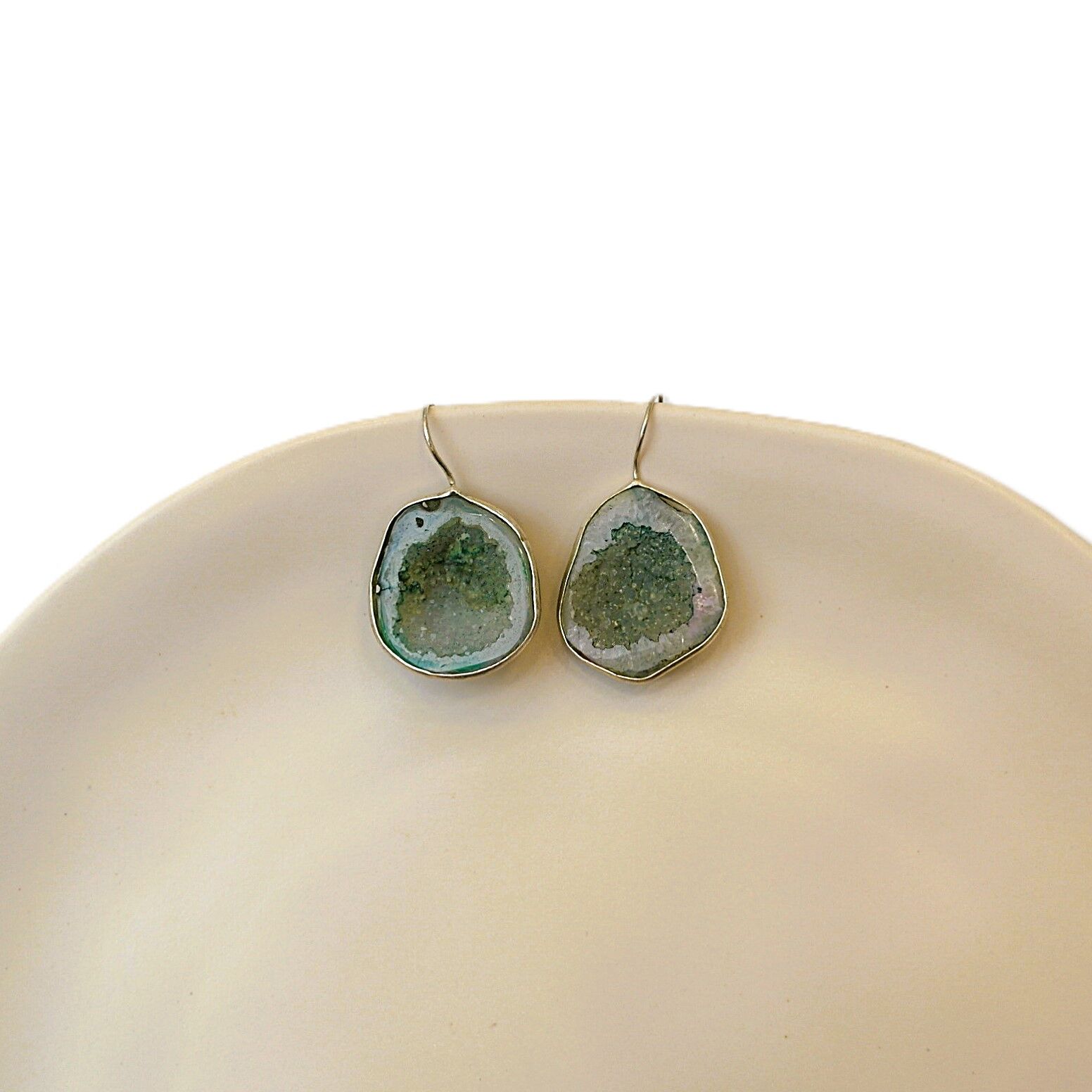 Doğal Taş Akik Gümüş Küpe GK12