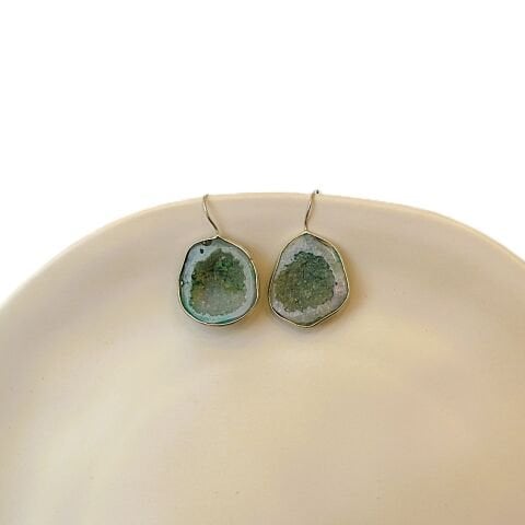 Doğal Taş Akik Gümüş Küpe GK12