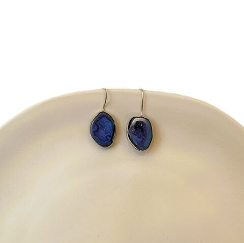 Doğal Taş Akik Gümüş Küpe GK13