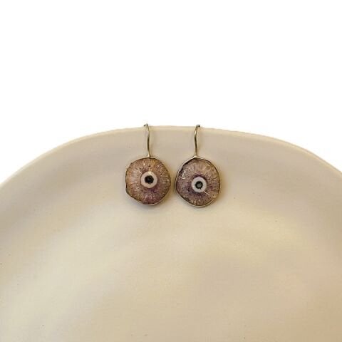 Doğal Taş Akik Gümüş Küpe GK14