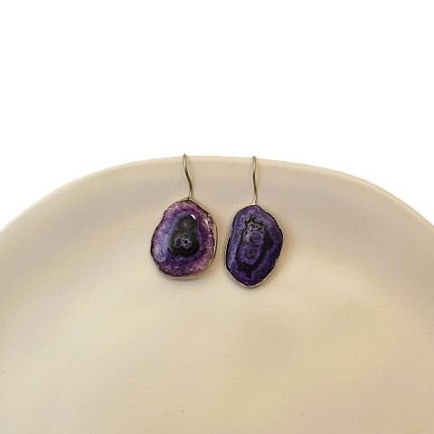 Doğal Taş Akik Gümüş Küpe GK15