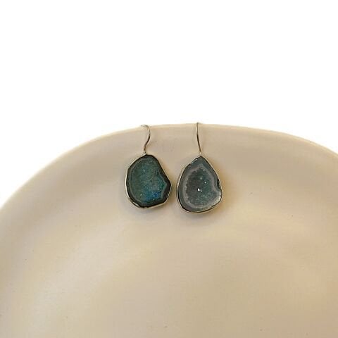 Doğal Taş Akik Gümüş Küpe GK18