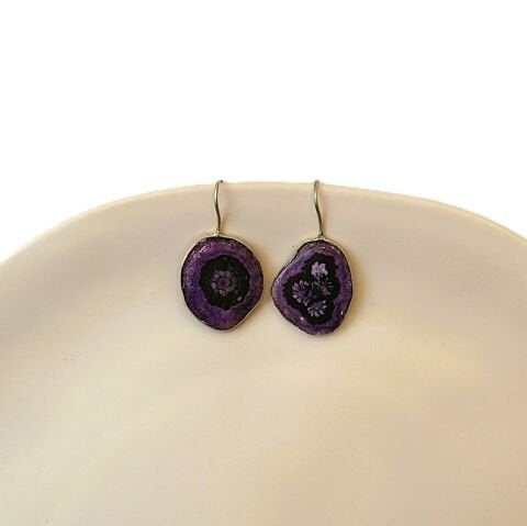 Doğal Taş Akik Gümüş Küpe GK19