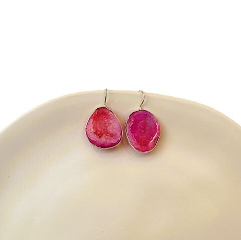 Doğal Taş Akik Gümüş Küpe GK20