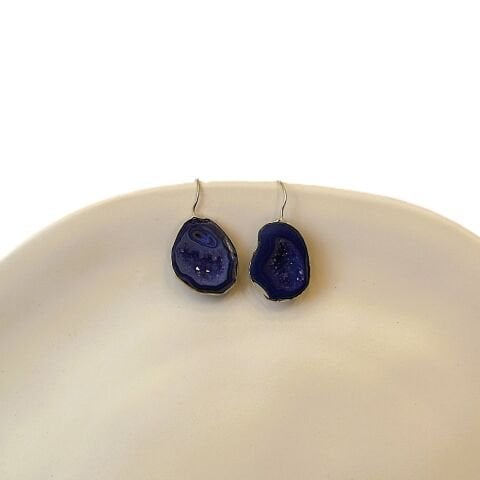 Doğal Taş Akik Gümüş Küpe GK21