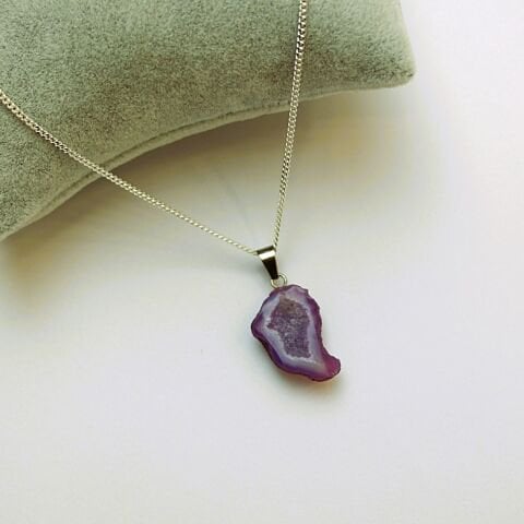 Doğal Taş (Hindistan Akik) Gümüş Kolye GK25