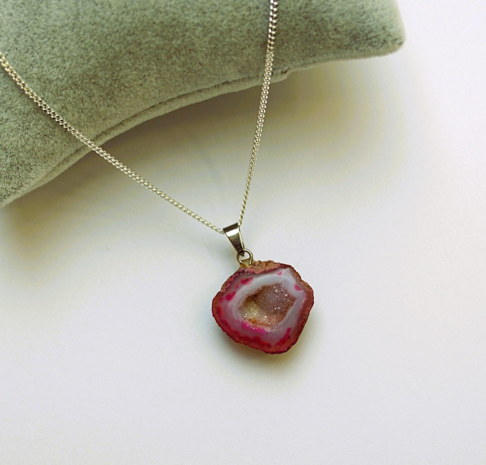 Doğal Taş (Hindistan Akik) Gümüş Kolye GK27