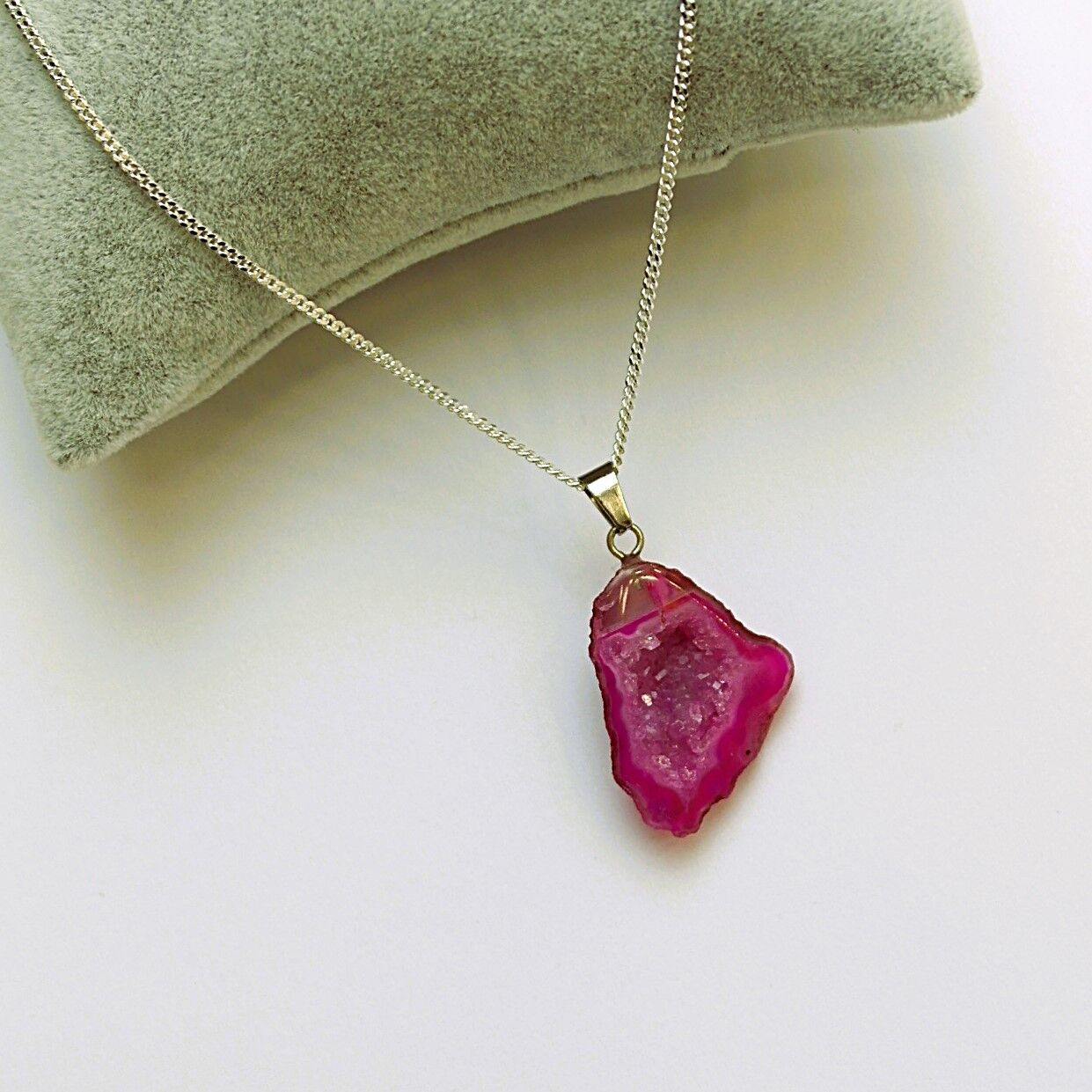 Doğal Taş (Hindistan Akik) Gümüş Kolye GK30