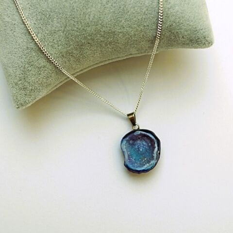 Doğal Taş (Hindistan Akik) Gümüş Kolye GK31