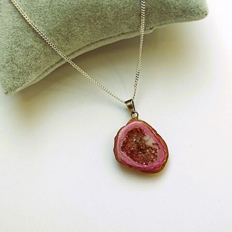 Doğal Taş (Hindistan Akik) Gümüş Kolye GK32