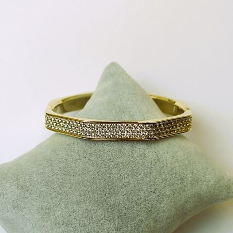 Vip Zirkon Taşlı Altın Kaplama Bileklik TBL553