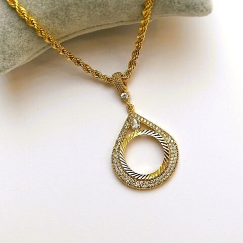 Altın Kaplama Çeyrek Altın Takılan Kolye AB190