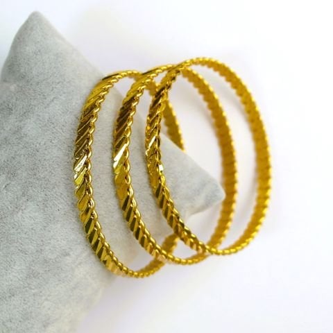 22 Ayar Altın Kaplama Burgu Üçlü Bilezik AB75