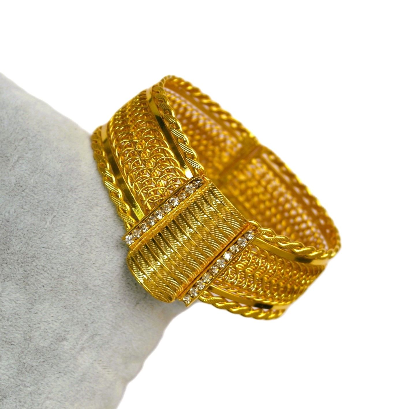 İmitasyon Altın Kaplama Hasır Kelepçe Bilezik AB77