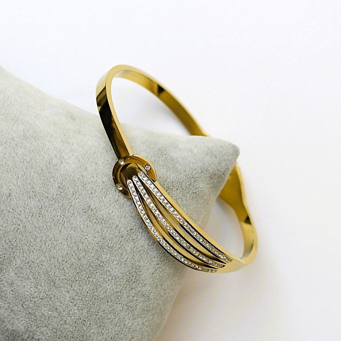 Taşlı Çelik Kelepçe Bileklik TBL574