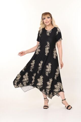 Büyük Beden Asimetrik Elbise PE667