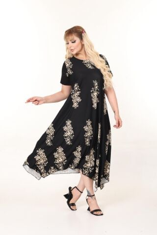 Büyük Beden Asimetrik Elbise PE667