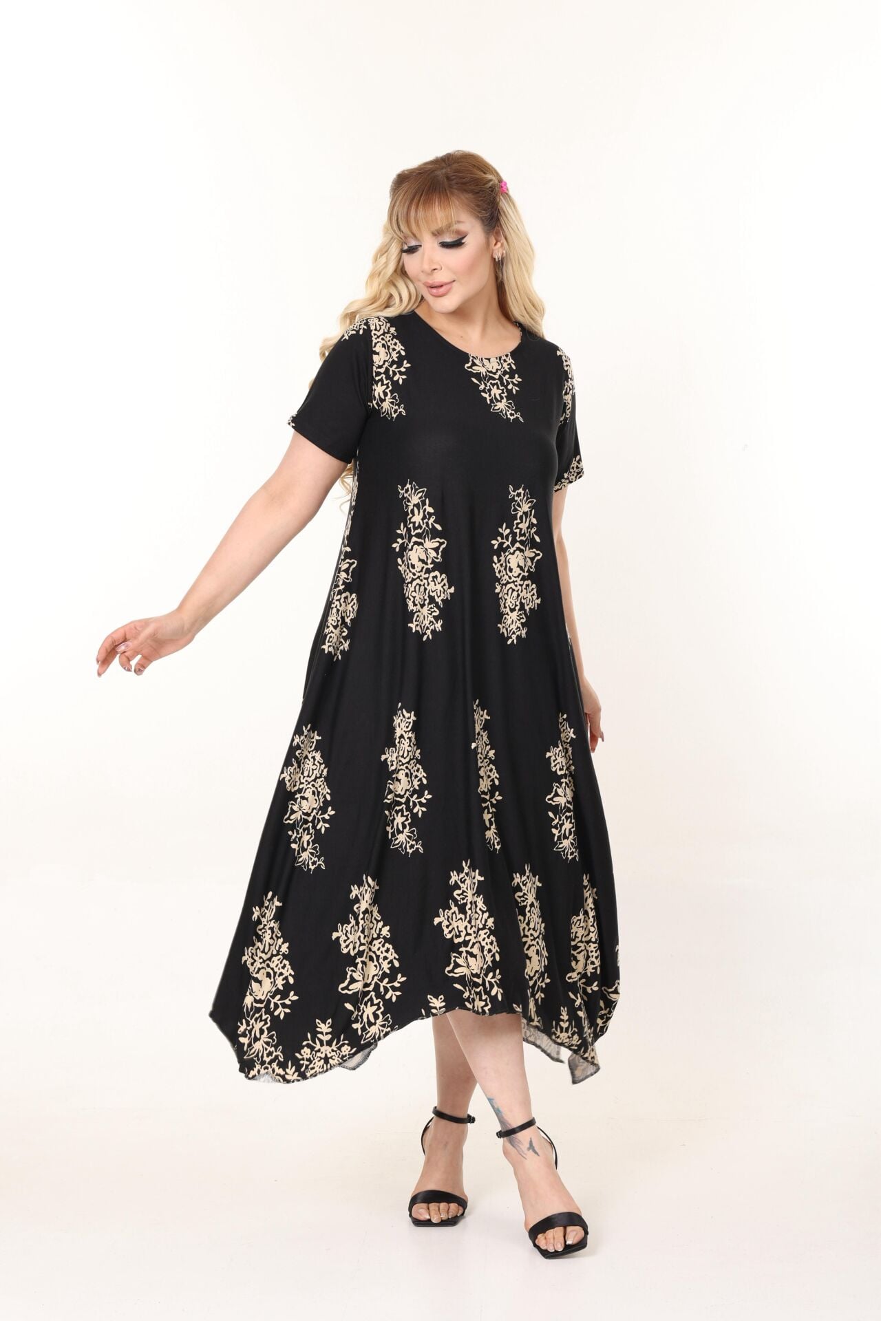 Büyük Beden Asimetrik Elbise PE667