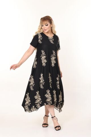 Büyük Beden Asimetrik Elbise PE667