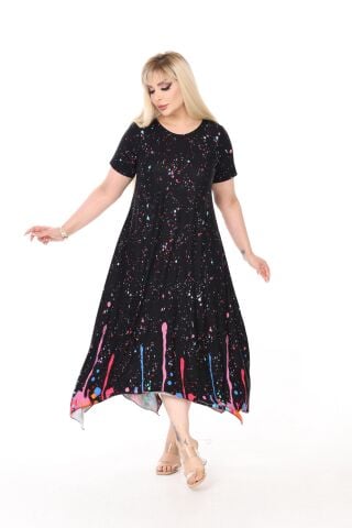 Büyük Beden Asimetrik Elbise PE668