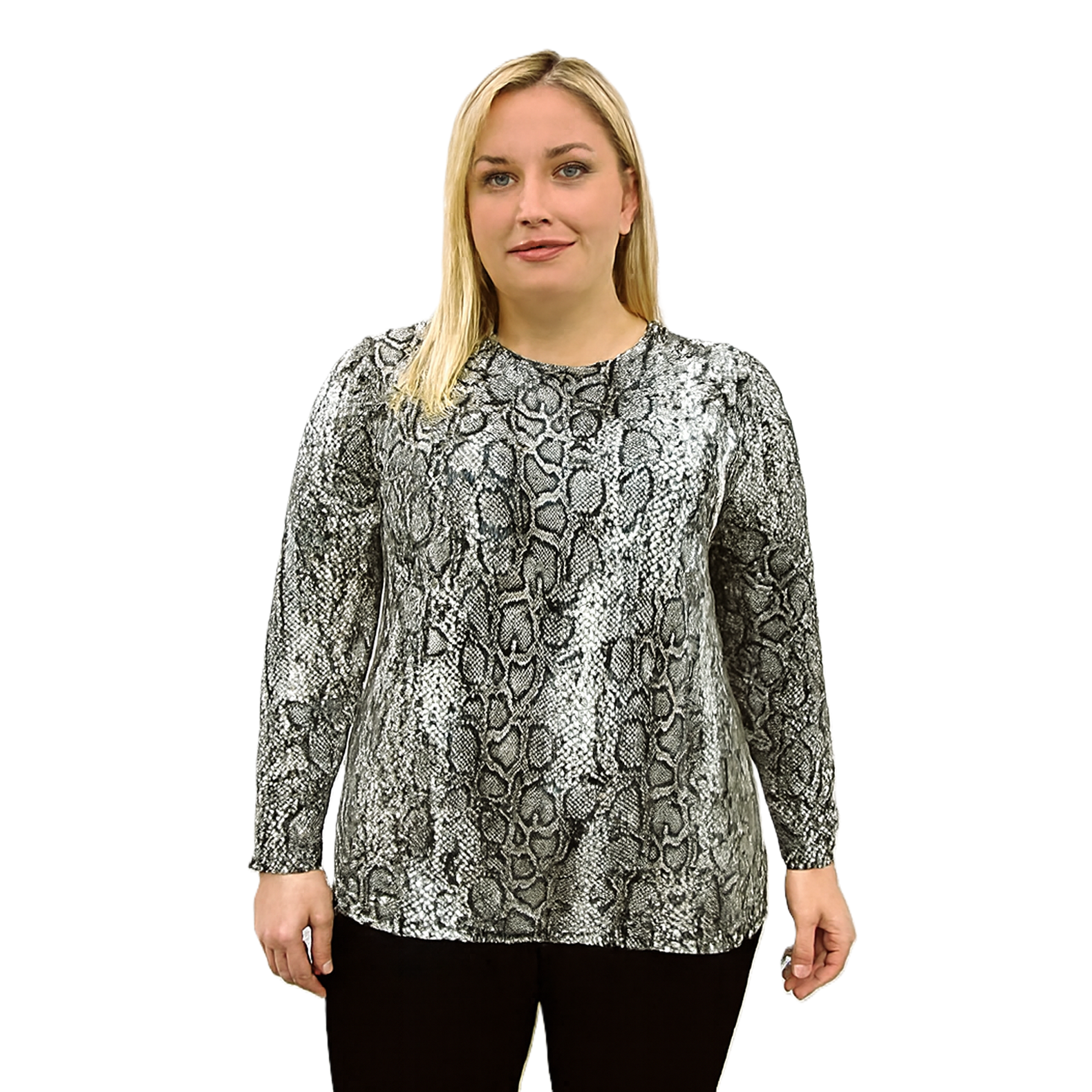 Büyük Beden Desenli Viskon Bluz PB280