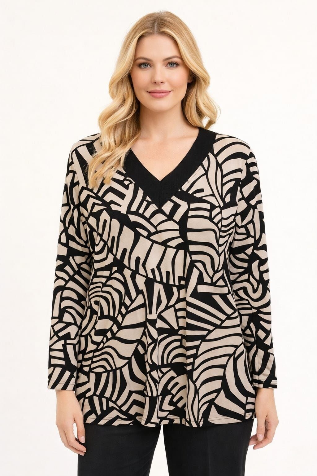 Büyük Beden V Yaka Bluz PB290