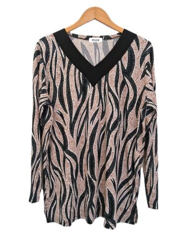 Büyük Beden V Yaka Bluz PB291