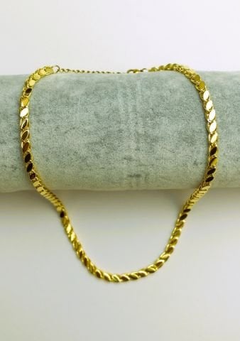 14 Ayar Altın Renginde Arpa Zincir Kolye TK191