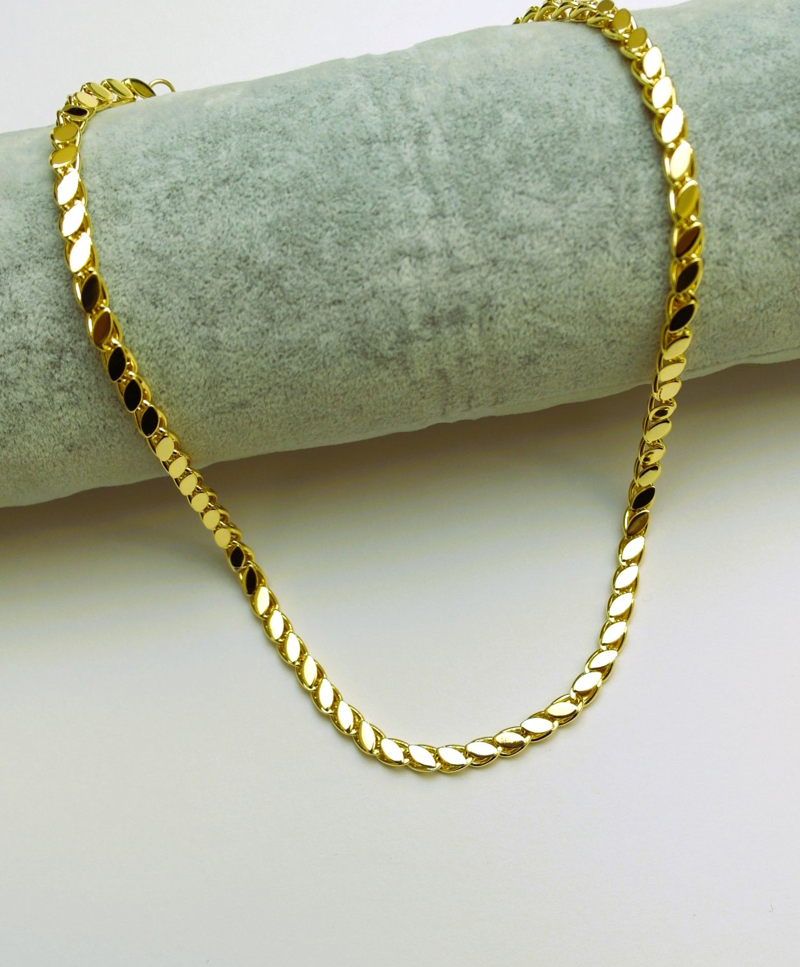 14 Ayar Altın Renginde Arpa Zincir Kolye TK191