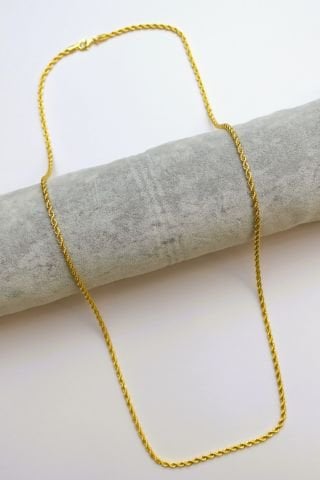 22 Ayar Altın Kaplama Burgu Zincir Kolye AB98