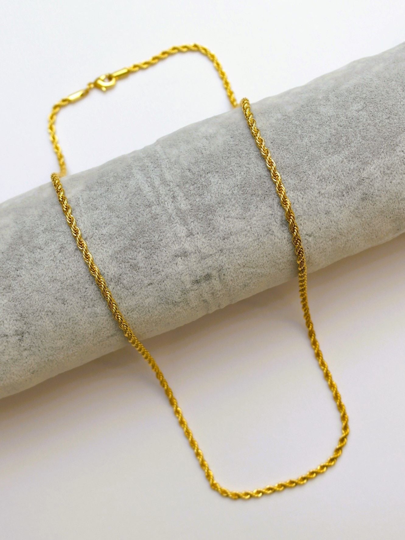 22 Ayar Altın Kaplama Burgu Zincir Kolye AB98 60cm