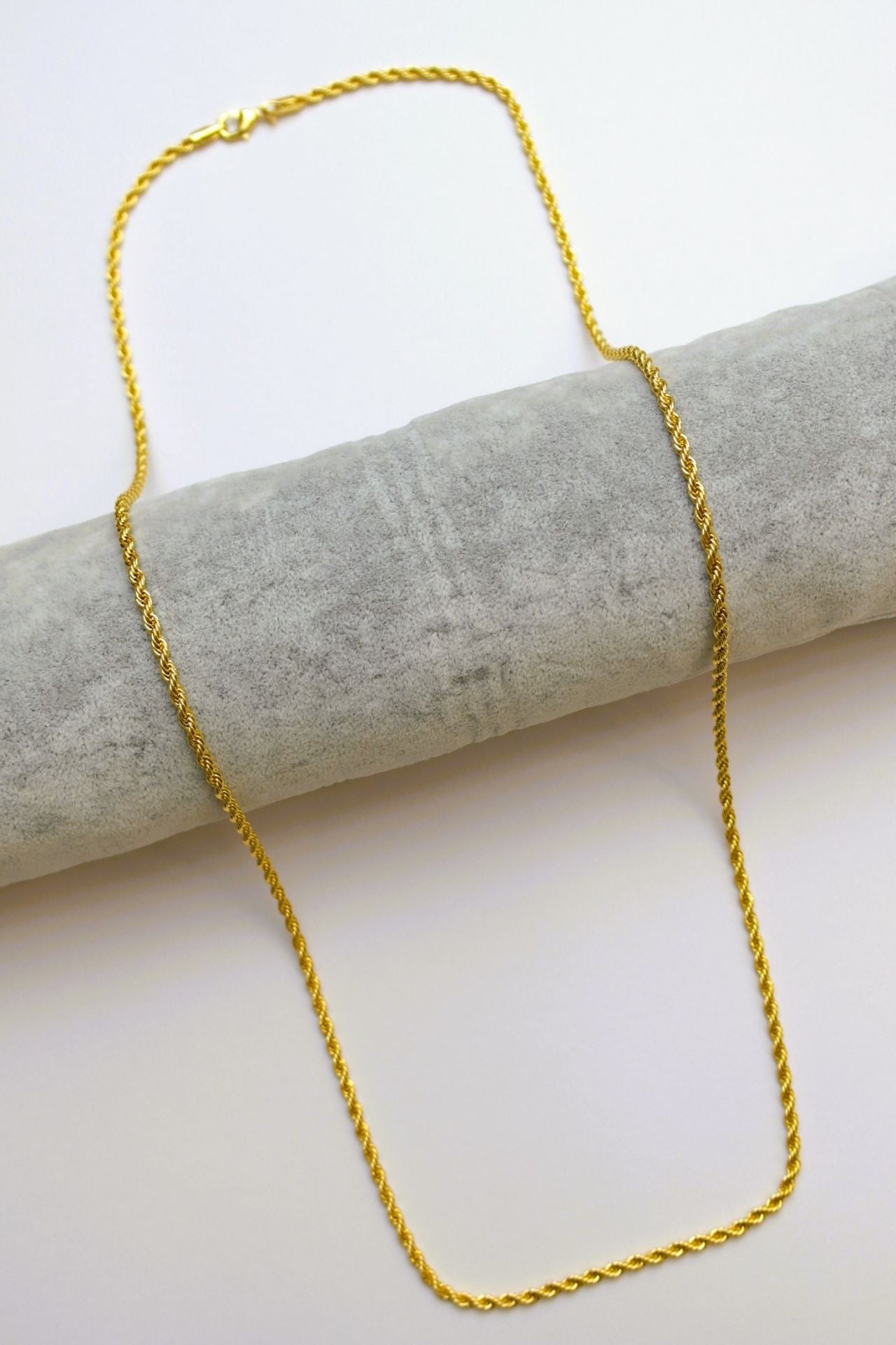 22 Ayar Altın Kaplama Burgu Zincir Kolye AB98 80cm