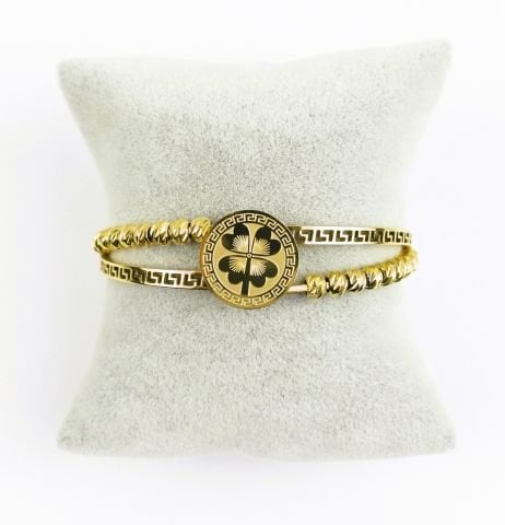 Yonca Topçuk Çelik Kelepçe Bileklik TBL75