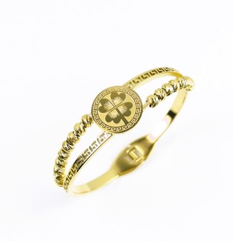 Yonca Topçuk Çelik Kelepçe Bileklik TBL75